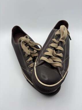 Converse Chuck Taylor All Star Espresso Brown Leather Low Top Sneakers